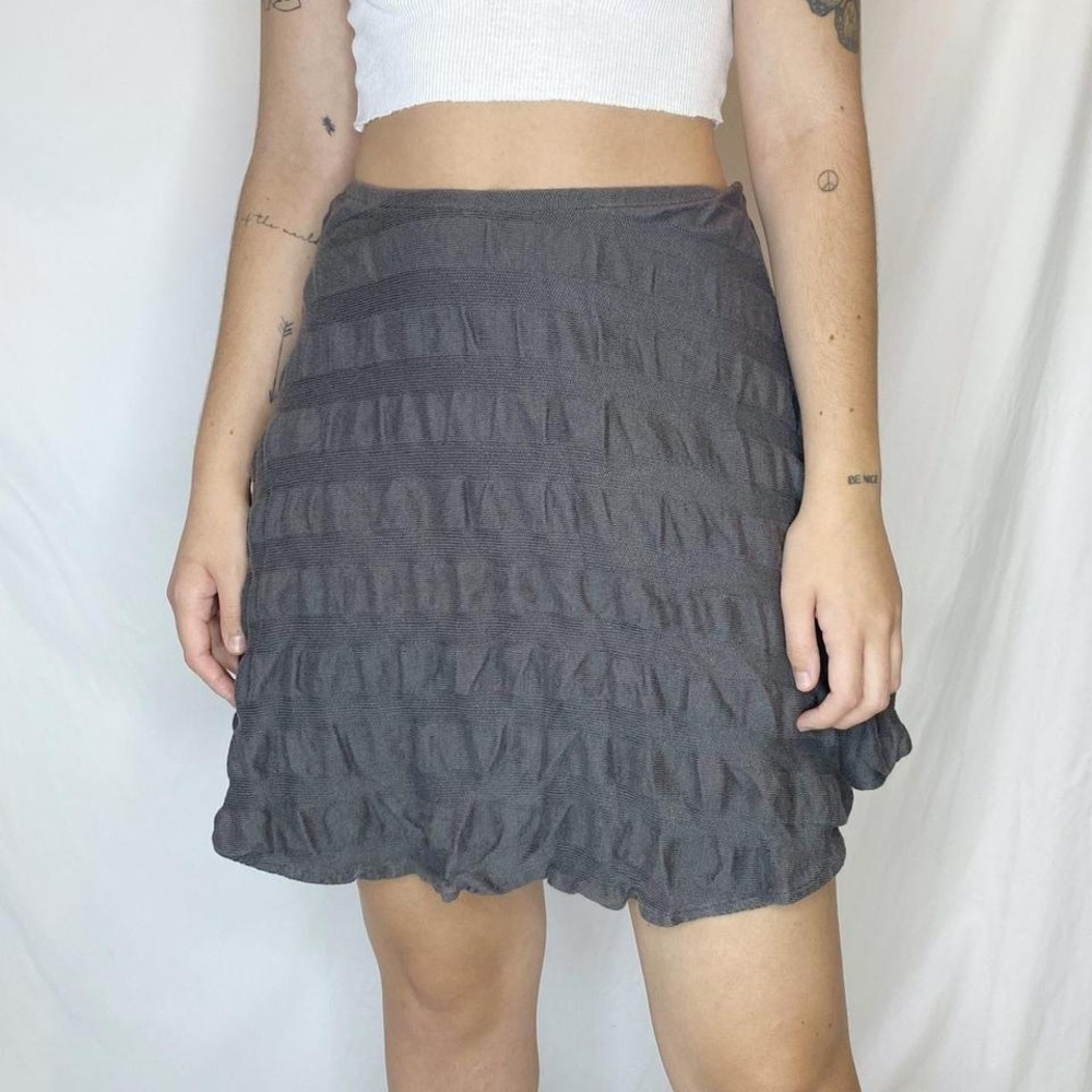 KD DANCE grey bubble mini skirt